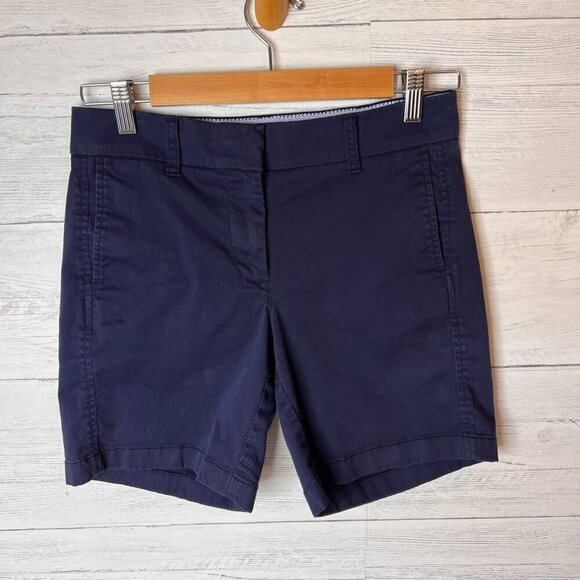 J Crew Shorts Womens Size 0 Navy Cotton Blend Chino Re-Imagined Preppy Casual - Picture 4 of 15